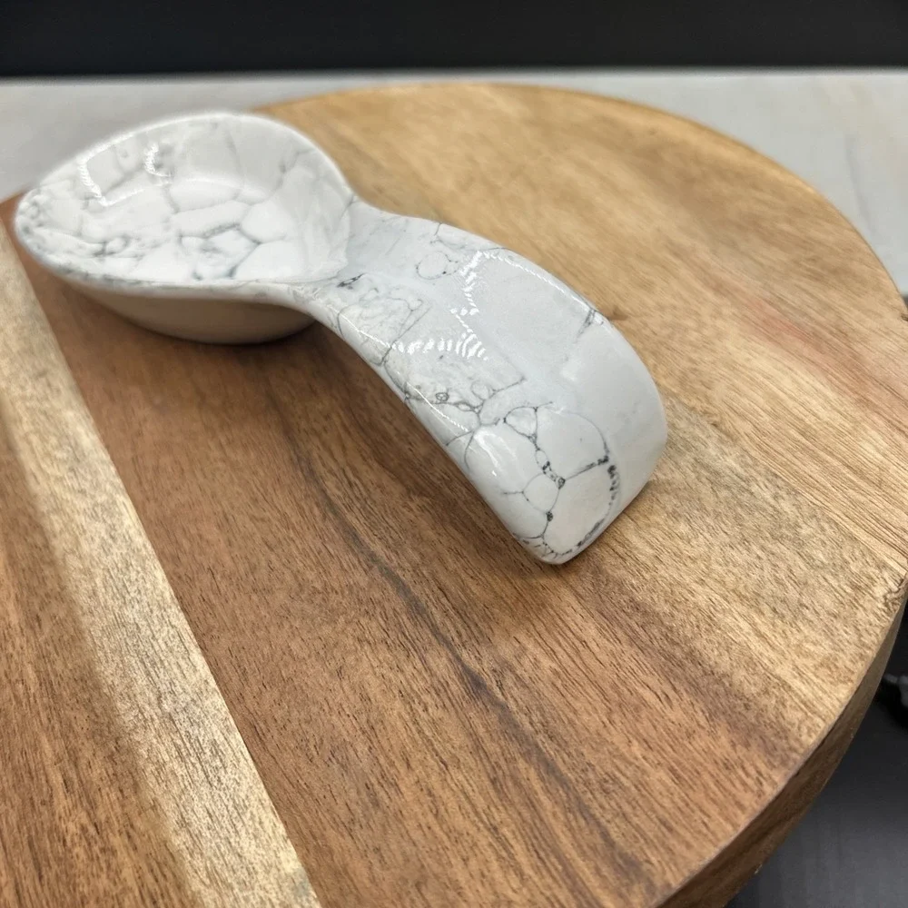 Vintage Ceramic Spoon Rest Country Kitchen Decor Marble